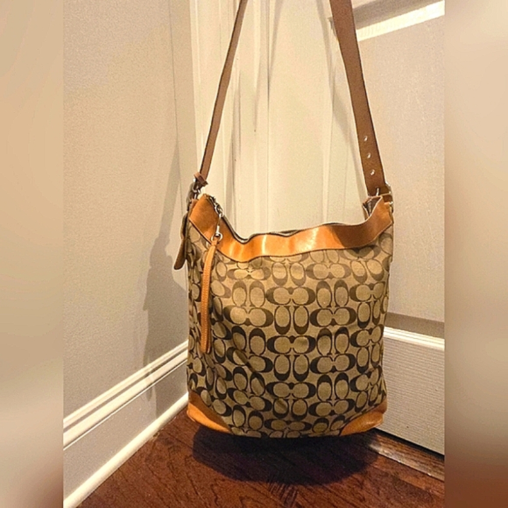 Coach K2H-1955 Chelsea Duffel Convertible Signature Logo Canvas & Leather Hobo